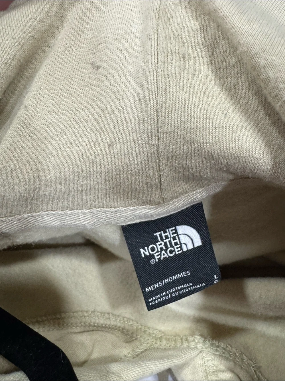 The North Face Men’s Cream Crewneck Hoodie with White Logo